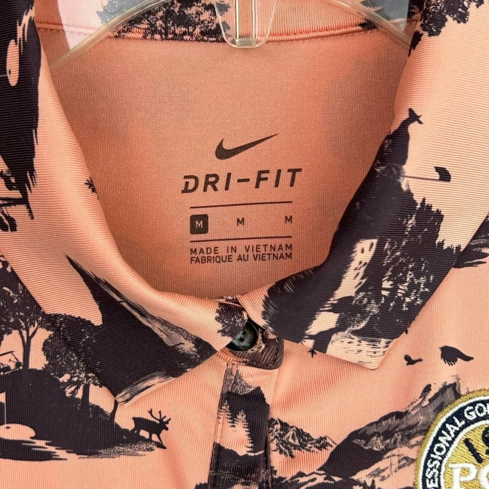 NIKE Golf Dri-Fit Women's Medium Shirt Sleeveless Polo Wildlife Country PGA Logo - Picture 11 of 12